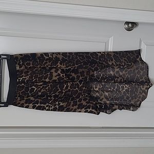 S Wet Seal Skirt. Animal print. A-Line with black mini skirt under sheer layer